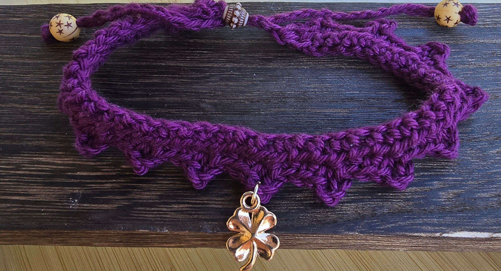 Bracelet de cheville violet Trèfle