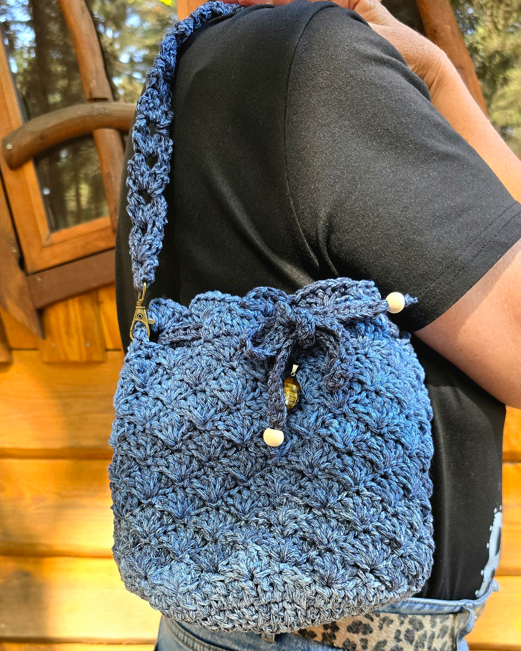 Sac style Pochon Bleue