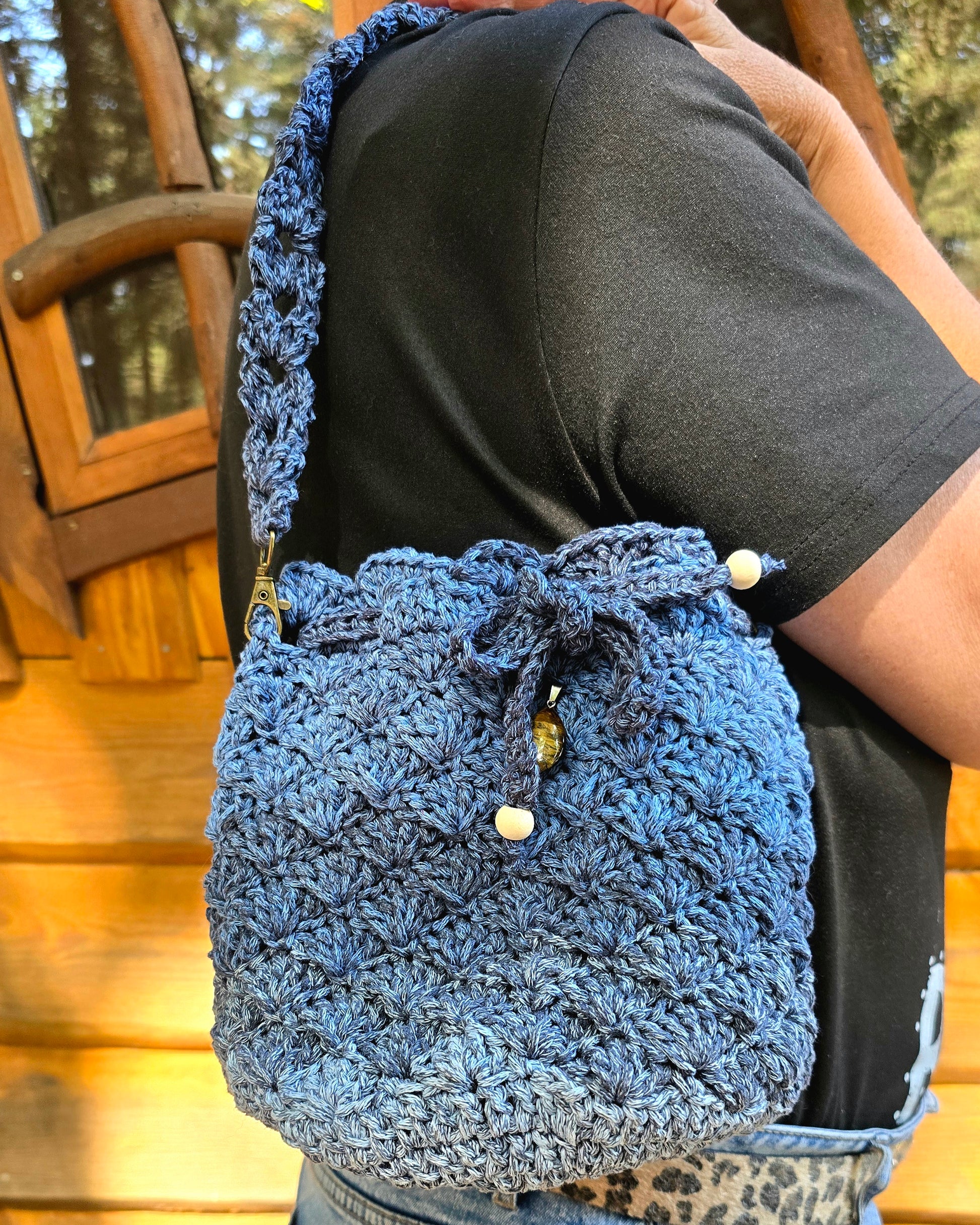 Sac style Pochon Bleue