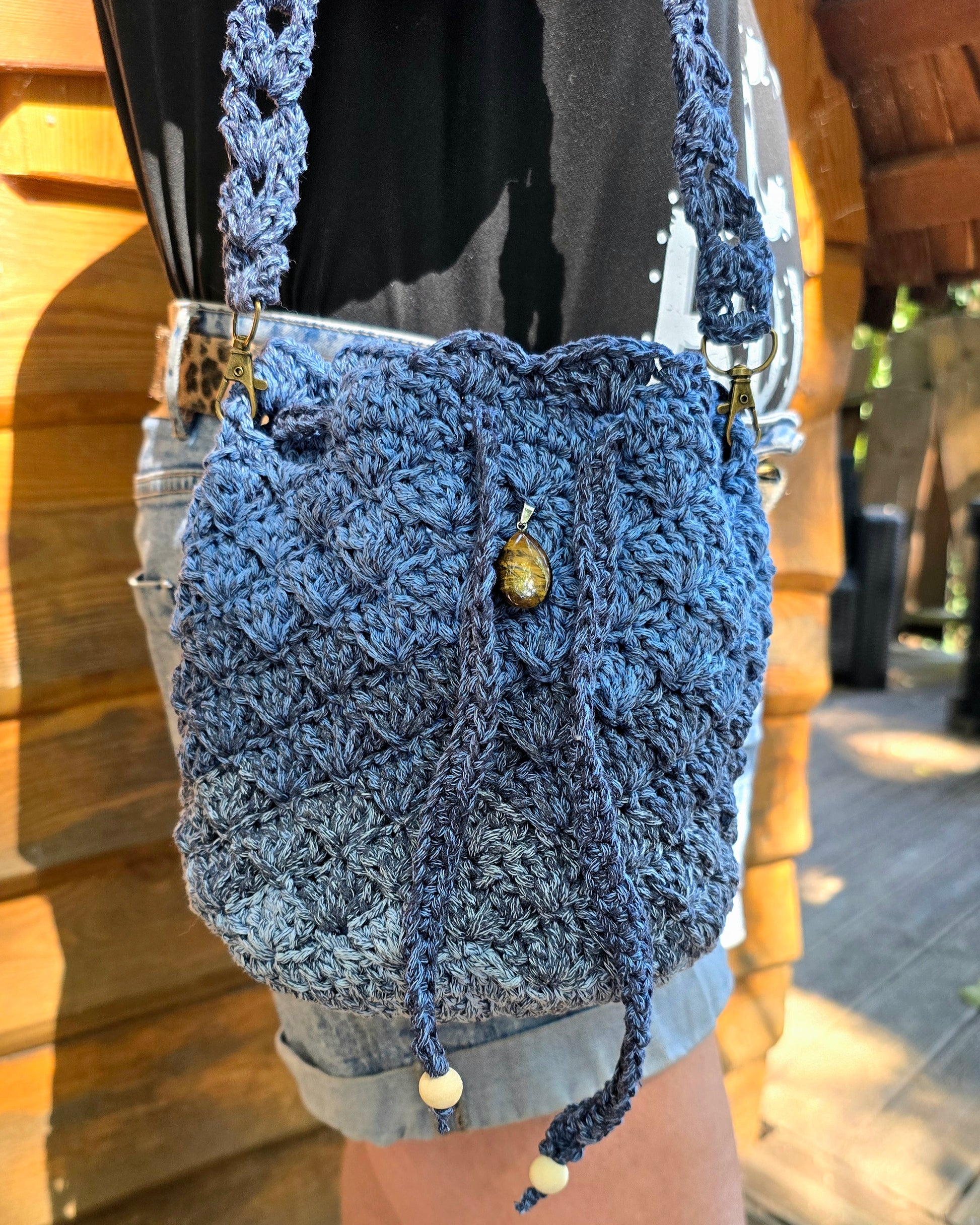 Sac style Pochon Bleue