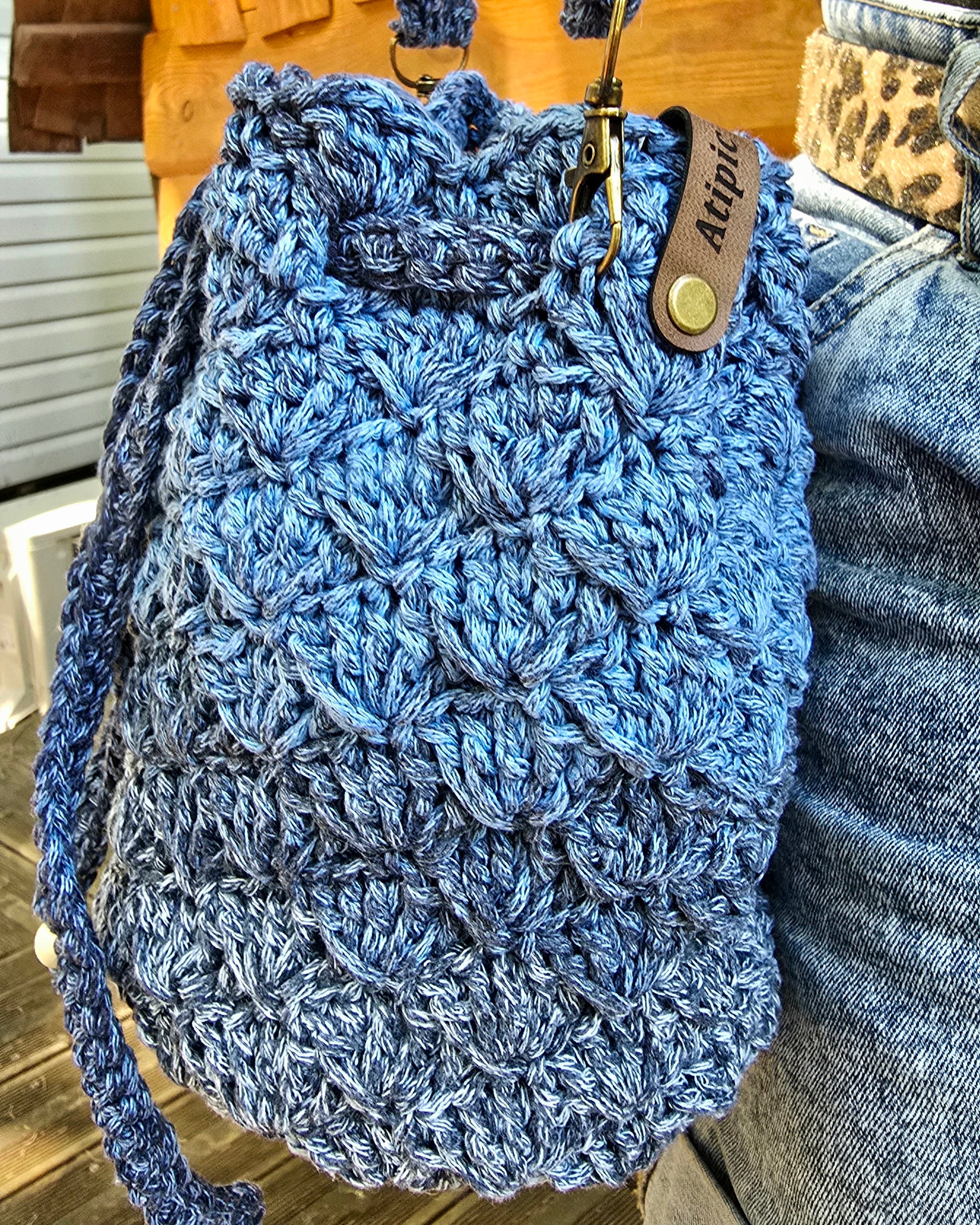 Sac style Pochon Bleue