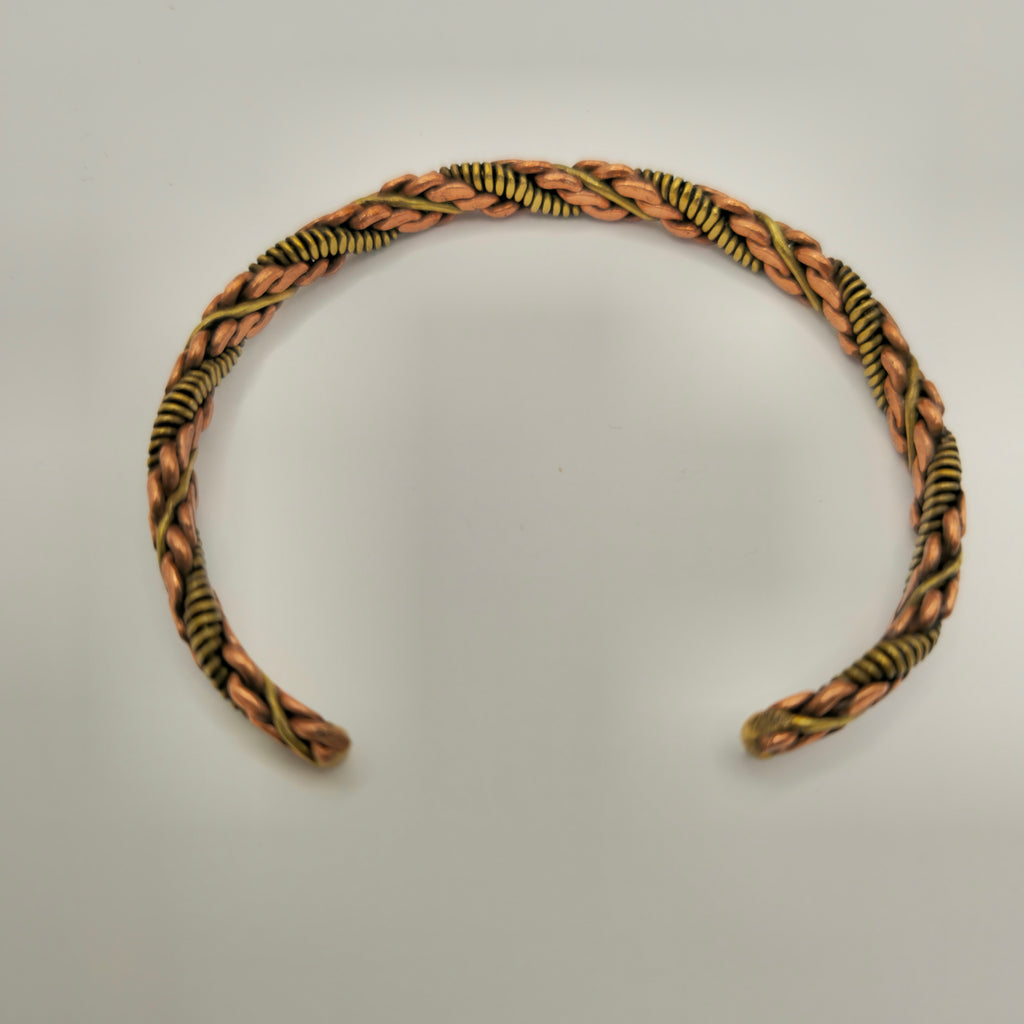 Bracelet torsadé couleur bronze/or - triple torsade