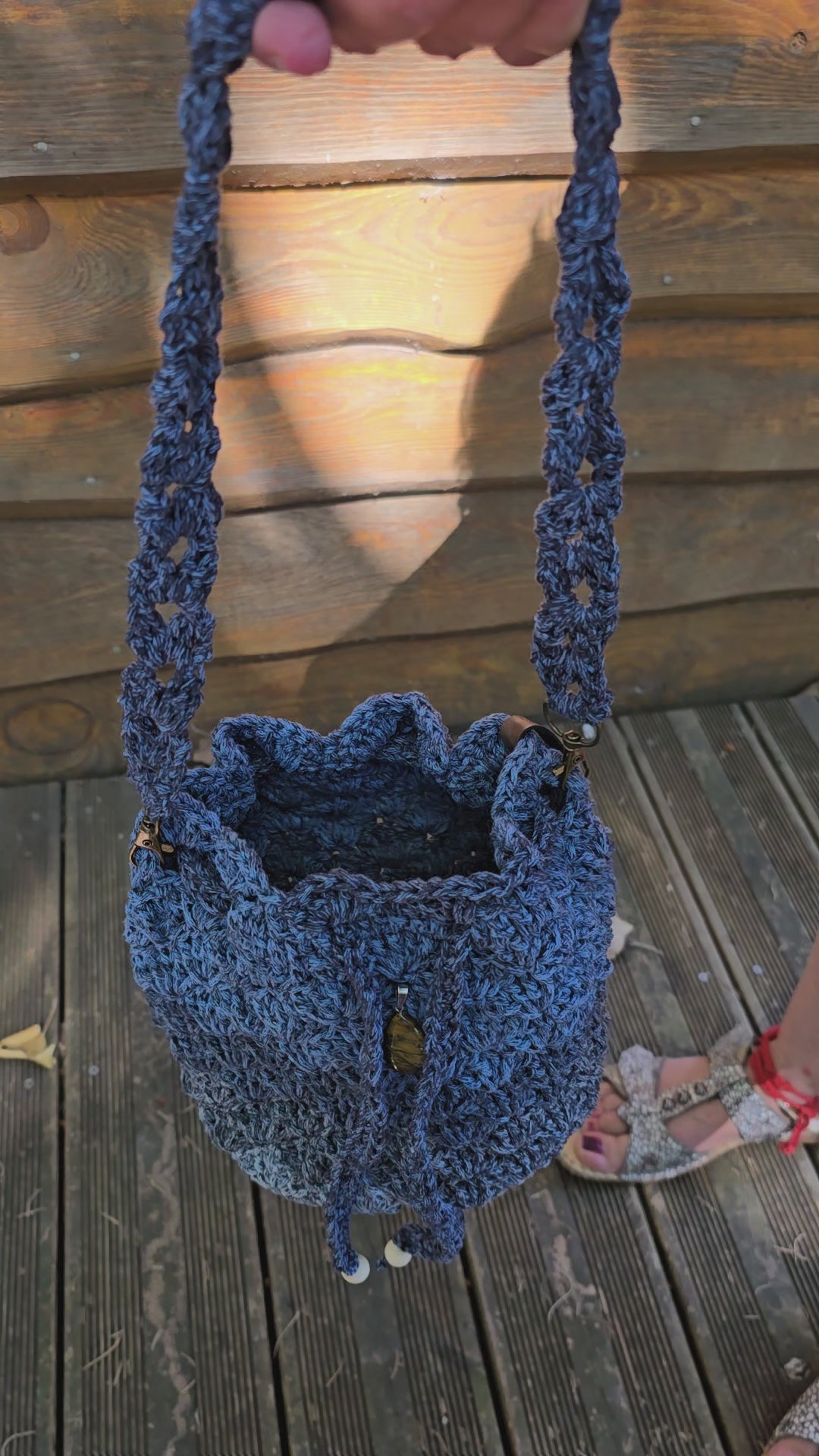 Sac style Pochon Bleue