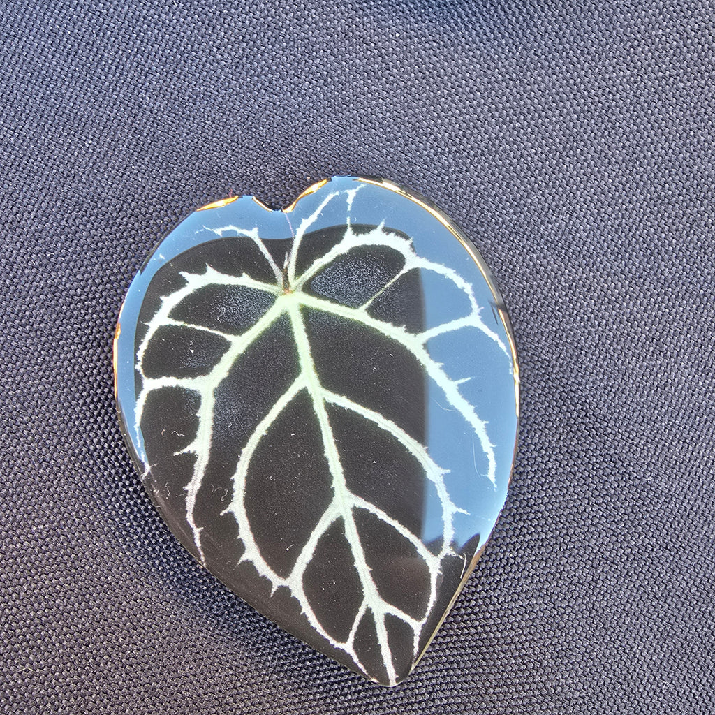 Support de téléphone feuille noir et verte